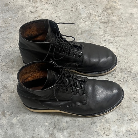 Red Wing 6” Round Toe Men’s Black Leather Boots Size 9.5 - Picture 3 of 8